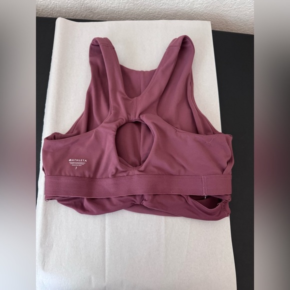 Athleta Conscious Cut Out Crop Rose Yoga Athleisure Size Small - Picture 7 of 11